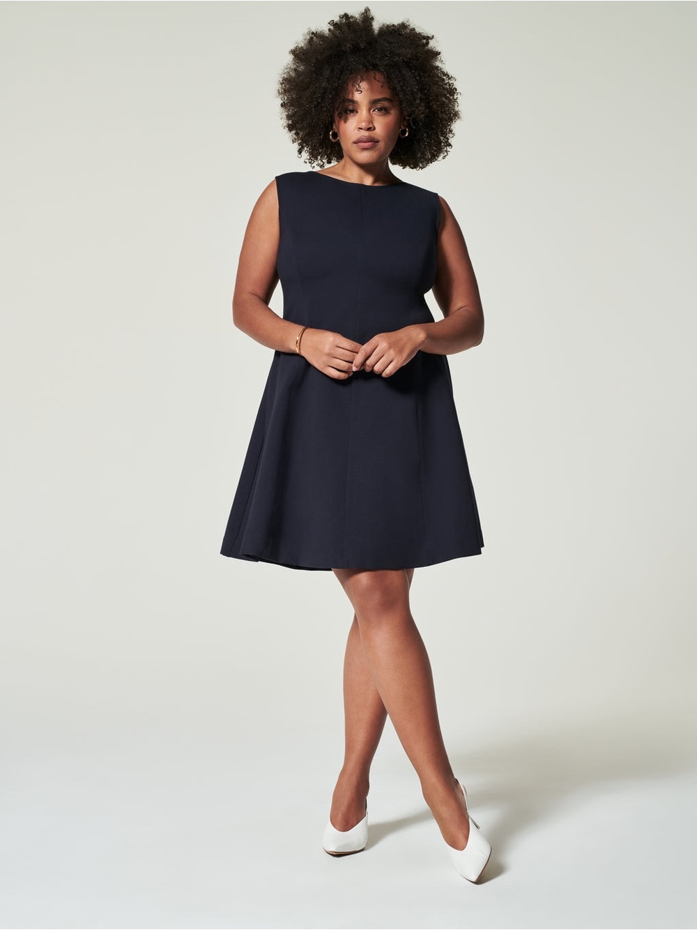 Spanx Perfect Fit and Flare Dress Sleeveless Navy XL NWT